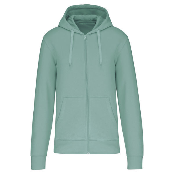 Sweat-shirt full zip &agrave; capuche K4030 SAGE