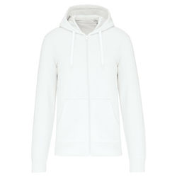Sweat-shirt full zip &agrave; capuche K4030 WHITE