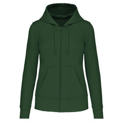 Sweat-shirt full zip &agrave; capuche K4031 FOREST GREEN