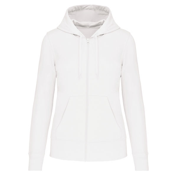 Sweat-shirt full zip &agrave; capuche K4031 WHITE