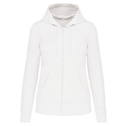 Sweat-shirt full zip &agrave; capuche K4031 WHITE