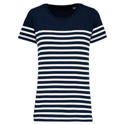 T-shirt femme Marinière bio K3034 NAVY/WHITE STRIPES