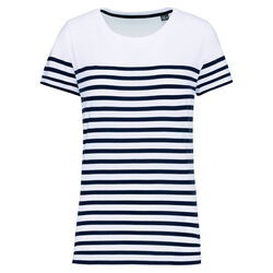 T-shirt femme Marinière bio K3034 WHITE/NAVY STRIPES