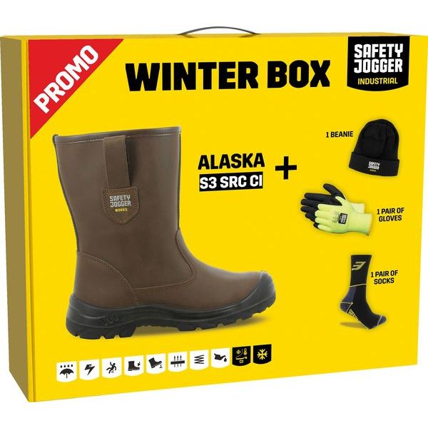 Box bottes fourrées cuir + gants + chaussettes + bonnet