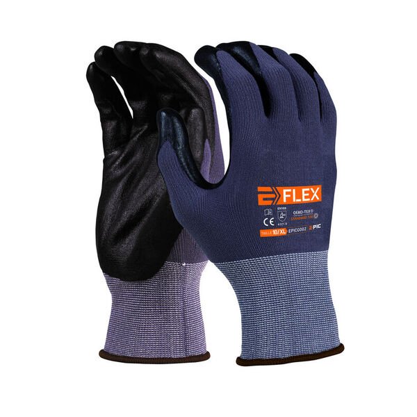 Gants de manutention E-FLEX NITRILE PAUME TACTILE
