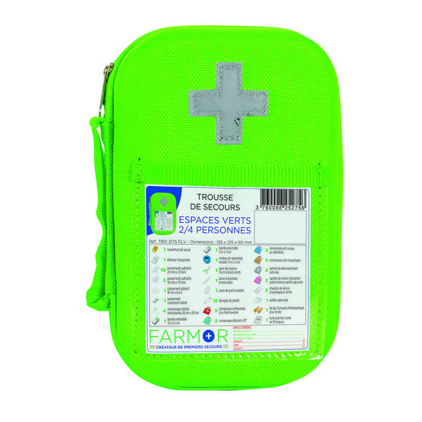 Trousse secours fluo ESPACES VERTS