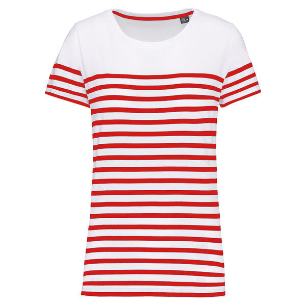 T-shirt femme Marini&egrave;re bio K3034 NAVY/WHITE STRIPES