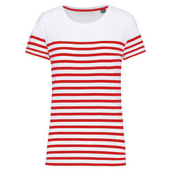 T-shirt femme Marini&egrave;re bio K3034 NAVY/WHITE STRIPES