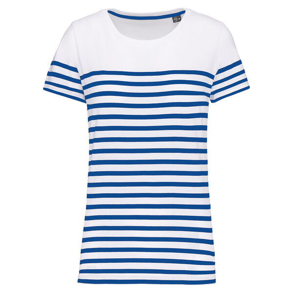 T-shirt femme Marini&egrave;re bio K3034 NAVY/WHITE STRIPES
