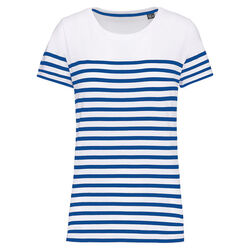 T-shirt femme Marini&egrave;re bio K3034 NAVY/WHITE STRIPES